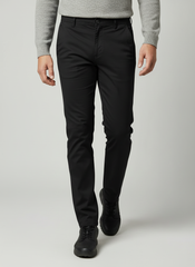 Premium Cotton Lycra Stretch Pant - Black