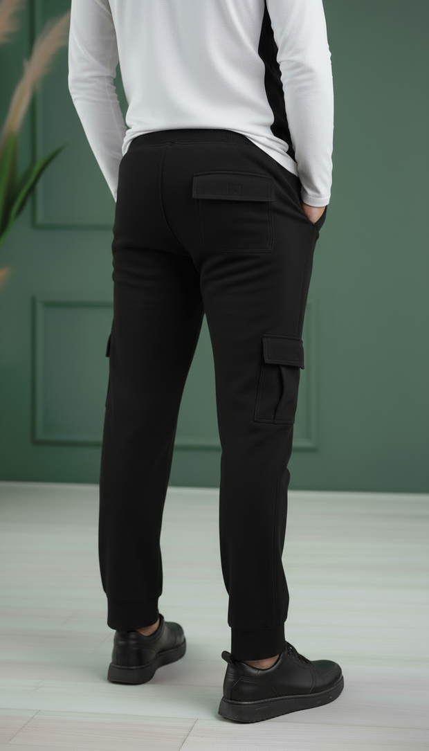 Micro Six Pocket Loose Trouser - Black