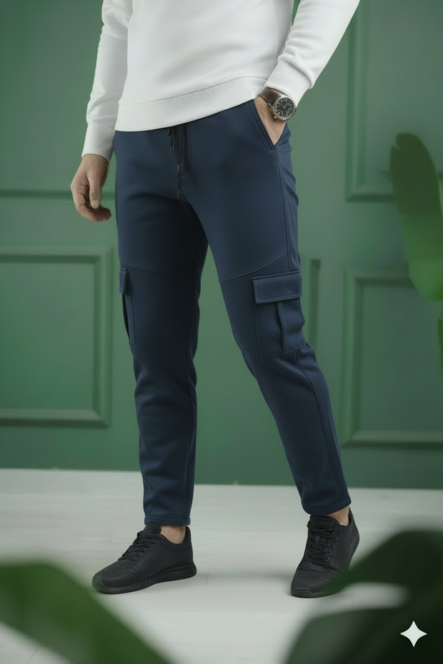 Micro Six Pocket Loose Trouser - Navy