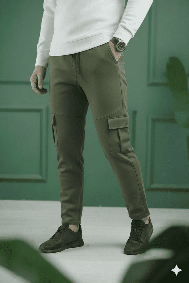 Micro Six Pocket Loose Trouser - Olive