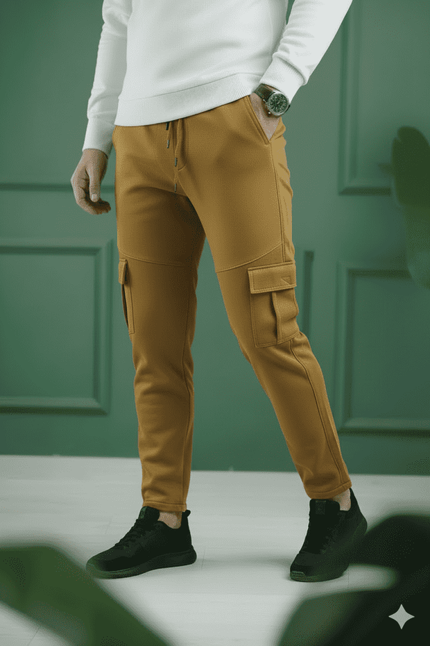 Micro Six Pocket Loose Trouser - Mustard