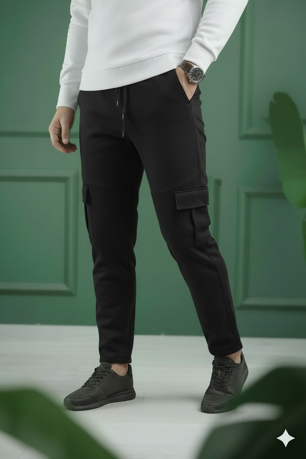 Micro Six Pocket Loose Trouser - Black