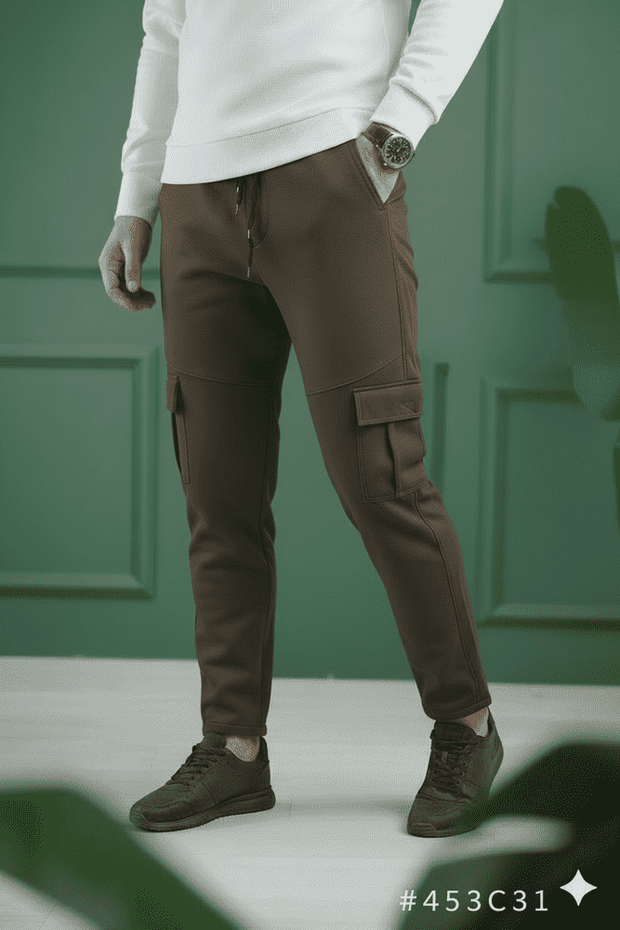 Micro Six Pocket Loose Trouser - Brown