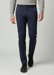Premium Cotton Lycra Stretch Pant - Navy Blue