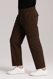 Men's Oversized Cargo Trousers - Brown