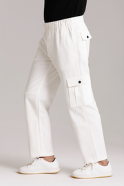 Men's Oversized Cargo Trousers - White