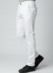 Premium Cotton Lycra Stretch Pant - White